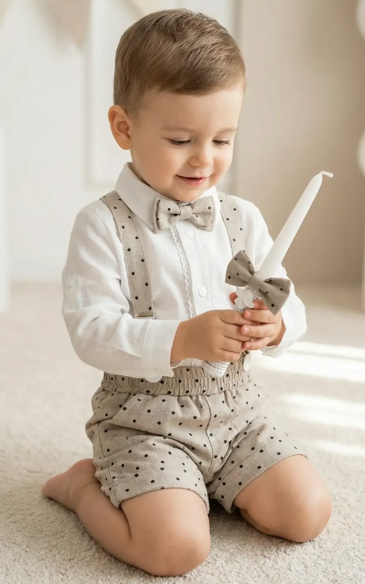 Taškuotas krikšto kostiumas