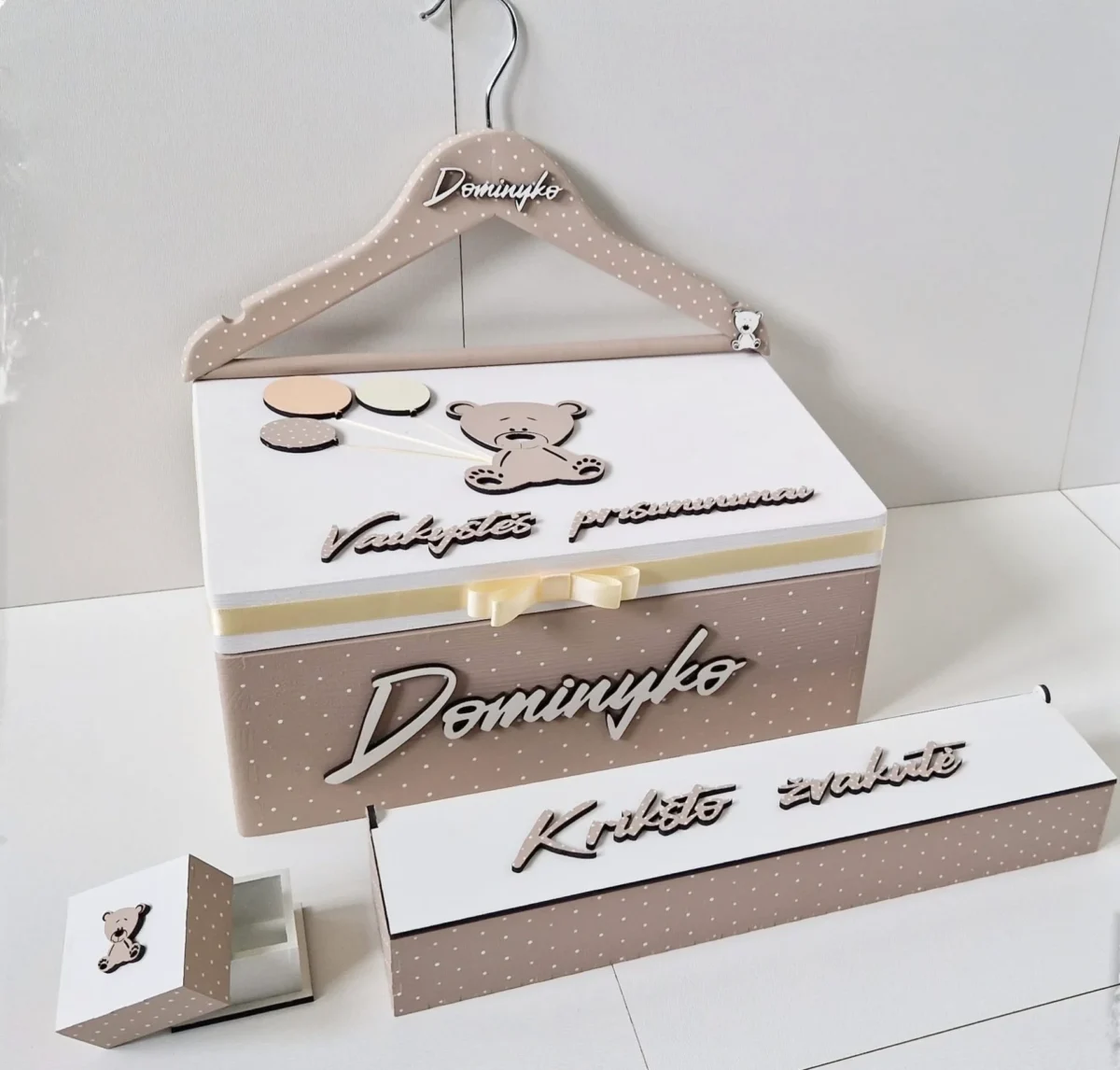 Personalizuotas rinkinys su krikšto dėže