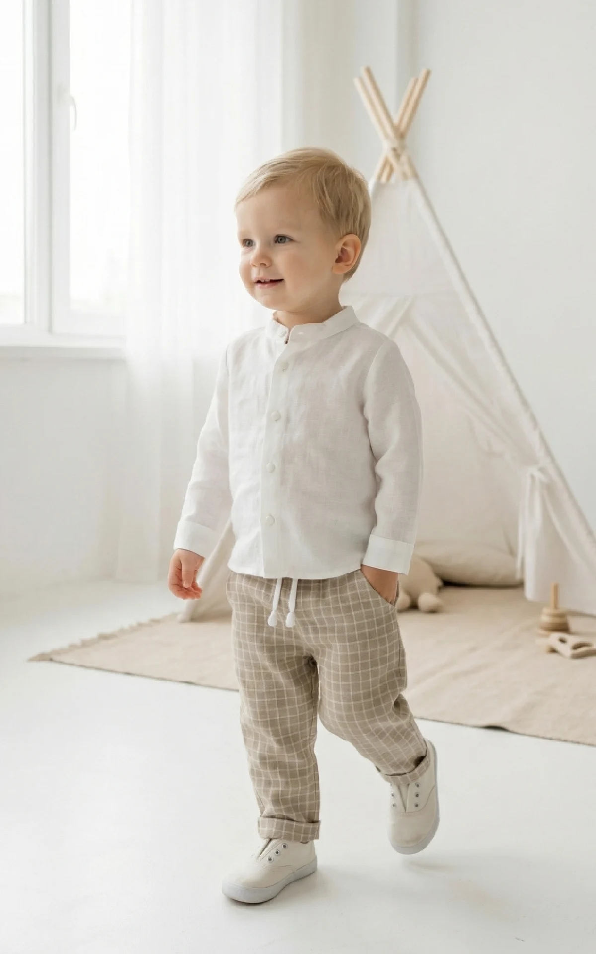 Kelnės ir marškiniai berniukui